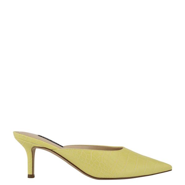 Nine West Ali Pointy Toe Yellow Mules | South Africa 02F25-5L85